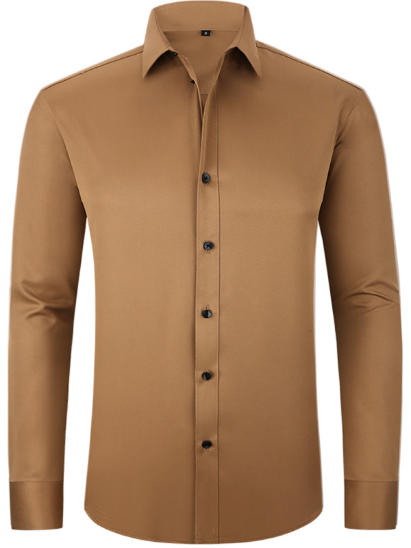 Elegantly Crafted Men's Wrinkle-Free Long-Sleeve Shirt for Effortless Style - MENLL