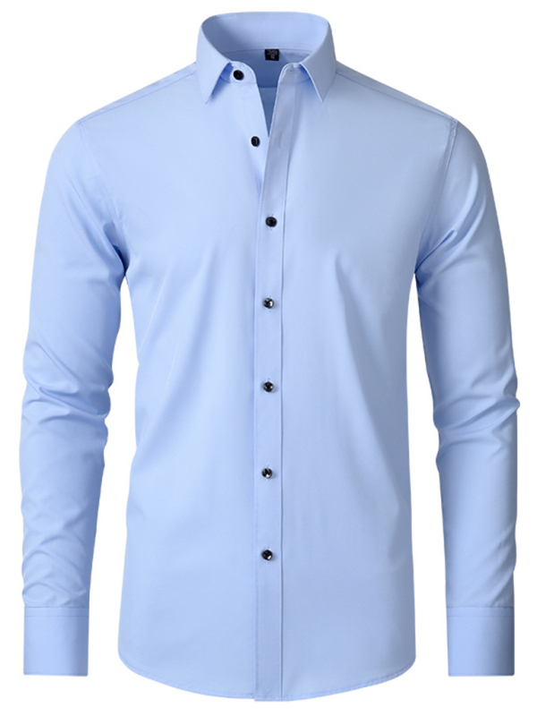 Elegantly Crafted Men's Wrinkle-Free Long-Sleeve Shirt for Effortless Style - MENLL