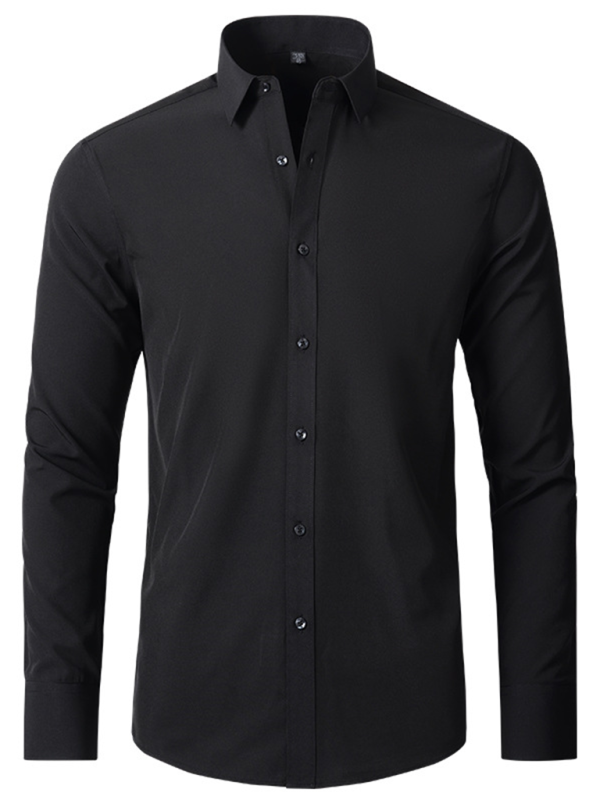 Elegantly Crafted Men's Wrinkle-Free Long-Sleeve Shirt for Effortless Style - MENLL
