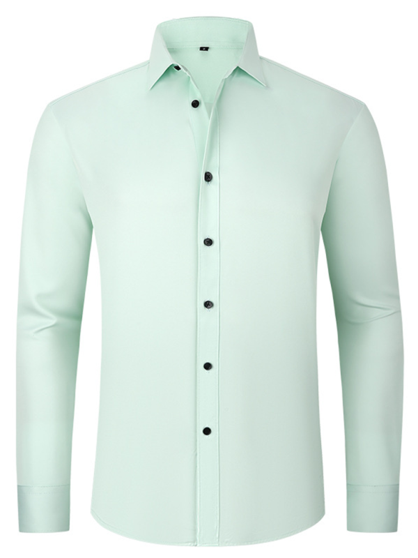 Elegantly Crafted Men's Wrinkle-Free Long-Sleeve Shirt for Effortless Style - MENLL