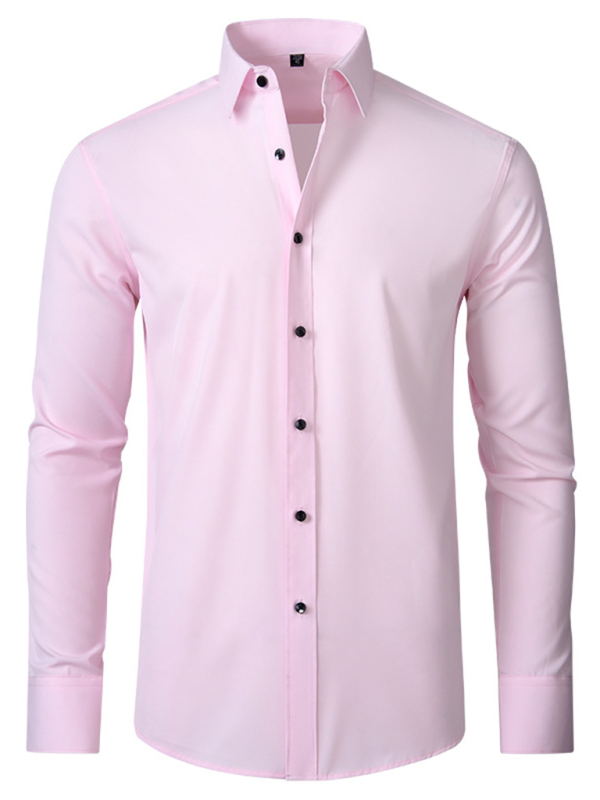 Elegantly Crafted Men's Wrinkle-Free Long-Sleeve Shirt for Effortless Style - MENLL