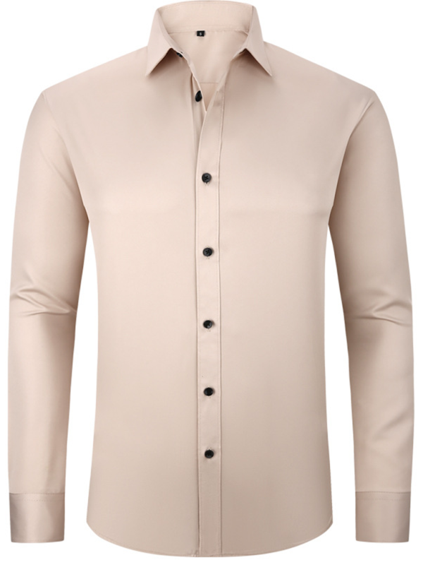 Elegantly Crafted Men's Wrinkle-Free Long-Sleeve Shirt for Effortless Style - MENLL