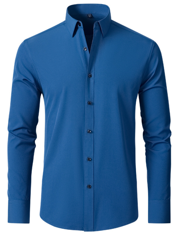 Elegantly Crafted Men's Wrinkle-Free Long-Sleeve Shirt for Effortless Style - MENLL