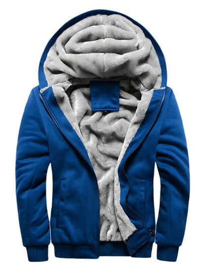 Cozy Comfort: Men's Hooded Fleece Sports Jacket for Ultimate Leisure and Style - MENLL