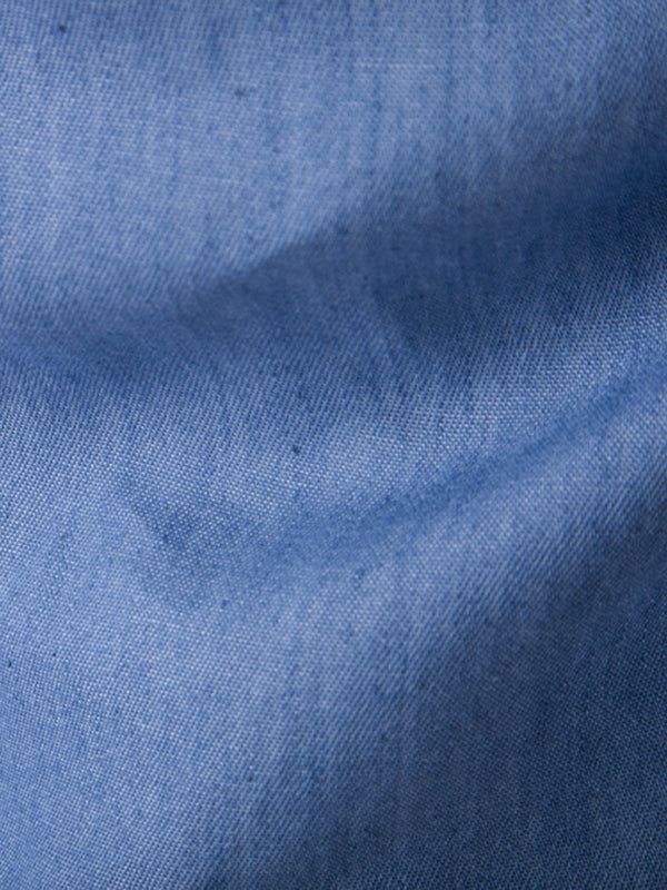 Stylish Men's Denim Long Sleeve Shirt with Leather Pocket Detail - Perfect for Casual Outings - MENLL