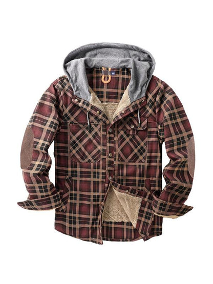Cozy Plaid Hooded Jacket for Men – Perfect for Spring and Summer Adventures