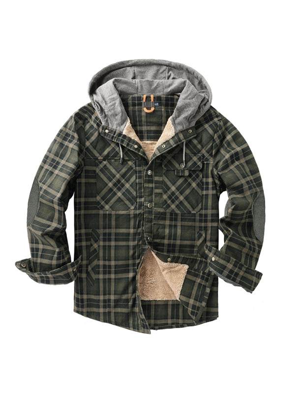 Cozy Plaid Hooded Jacket for Men – Perfect for Spring and Summer Adventures