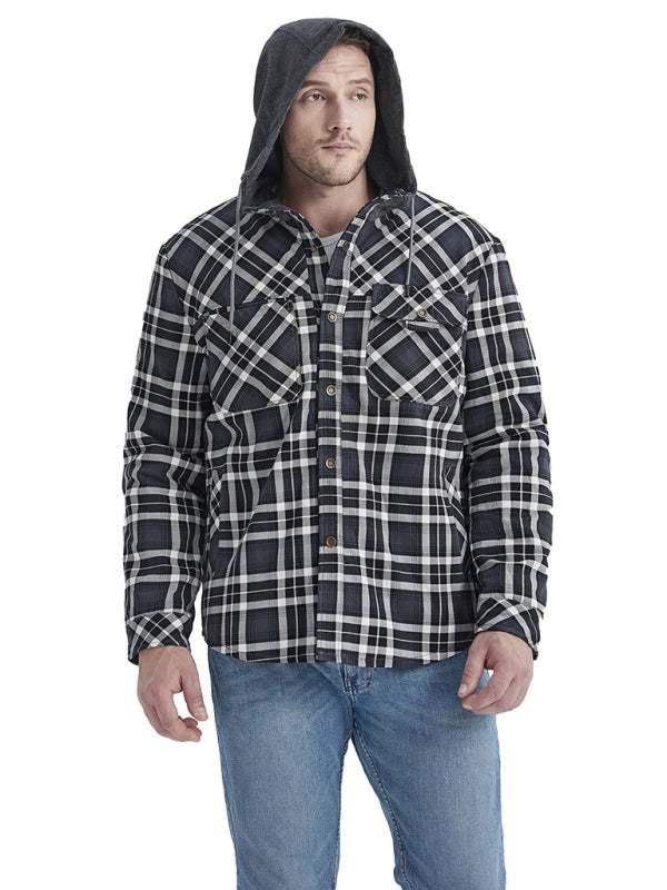 Cozy Plaid Hooded Jacket for Men – Perfect for Spring and Summer Adventures