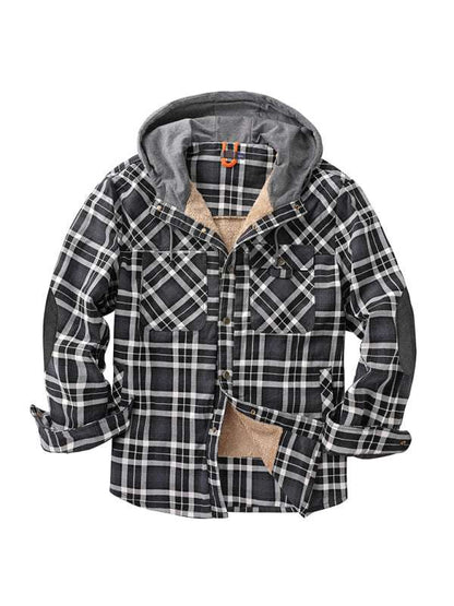 Cozy Plaid Hooded Jacket for Men – Perfect for Spring and Summer Adventures