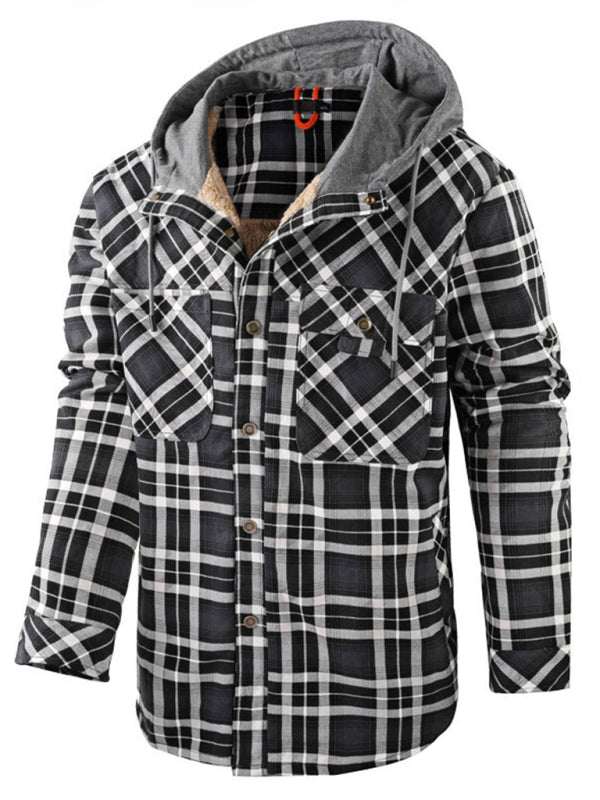 Cozy Plaid Hooded Jacket for Men – Perfect for Spring and Summer Adventures