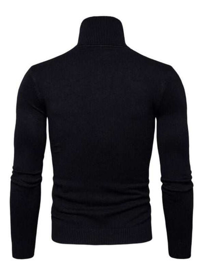 Classic Turtleneck Wool Sweater for Men - Cozy All-Match Knitted Design