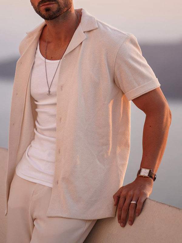 Stylish Solid Short-Sleeve Summer Shirt for Effortless Casual Chic - MENLL