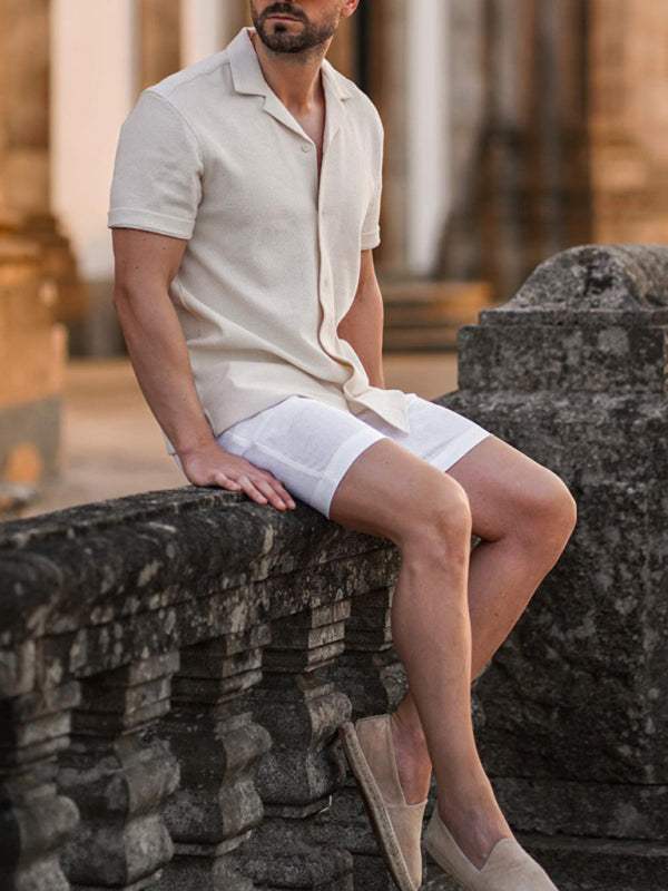 Stylish Solid Short-Sleeve Summer Shirt for Effortless Casual Chic - MENLL