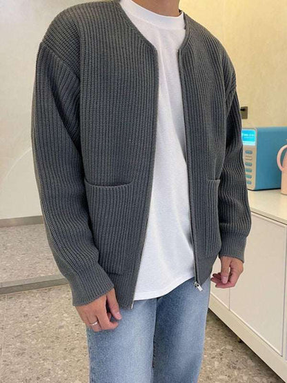 Cozy Chic: Men's Versatile Solid Color Knitted Cardigan for Effortless Style - MENLL