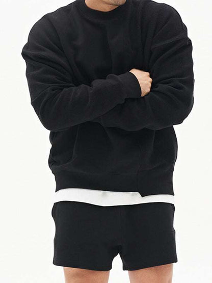 Stylish Men's Color-Block Knit Crew Neck Sweatshirt for Effortless Casual Charm - MENLL