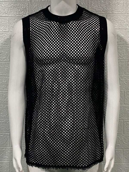 Stylish Men's Hollow Knitted Sleeveless Vest - Perfect for Spring-Summer Casual Wear - MENLL