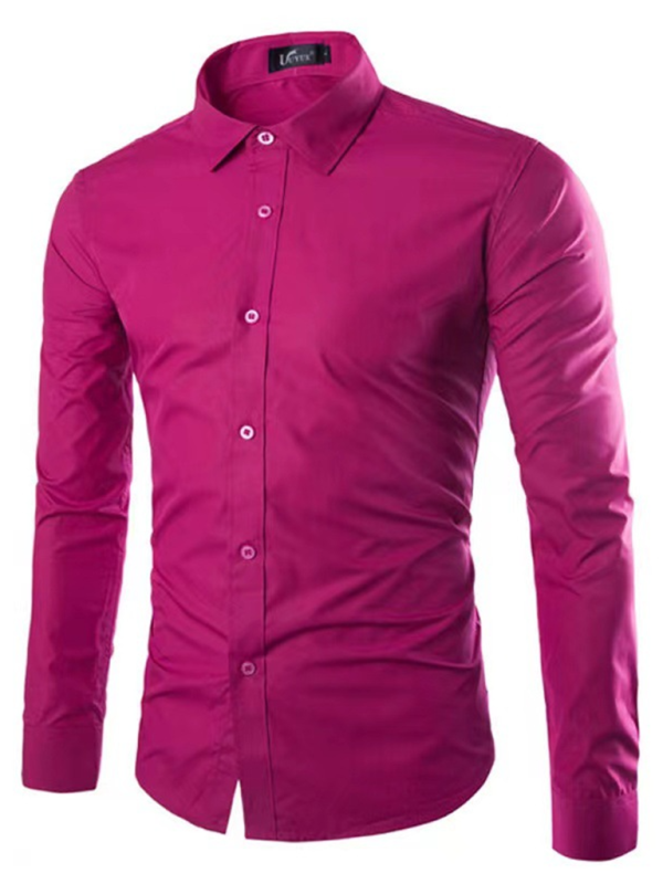 Effortlessly Stylish Non-Iron Long-Sleeve Lapel Shirt for Autumn-Winter - MENLL