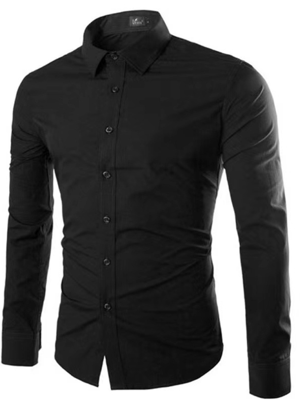 Effortlessly Stylish Non-Iron Long-Sleeve Lapel Shirt for Autumn-Winter - MENLL