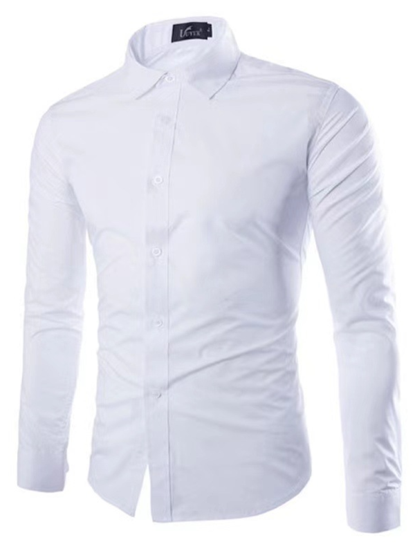 Effortlessly Stylish Non-Iron Long-Sleeve Lapel Shirt for Autumn-Winter - MENLL