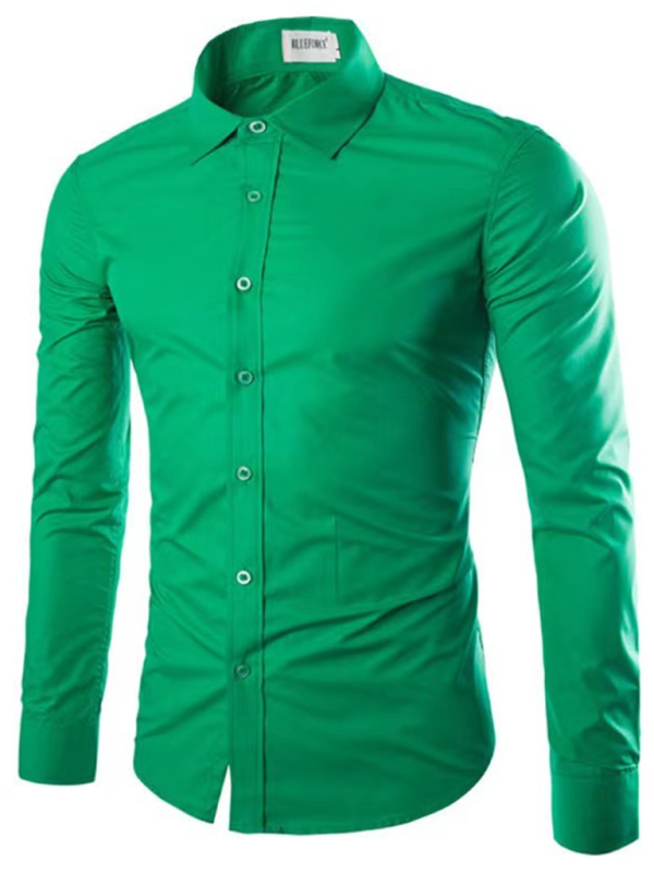 Effortlessly Stylish Non-Iron Long-Sleeve Lapel Shirt for Autumn-Winter - MENLL