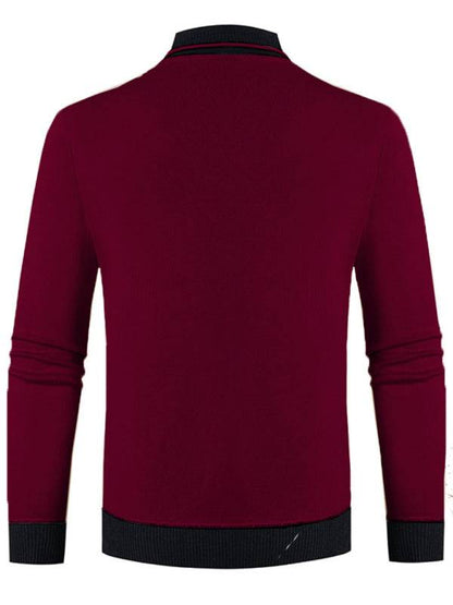 Sleek Velvet-Enhanced Men's Half Turtleneck Slim-Fit Sweater for Autumn-Winter
