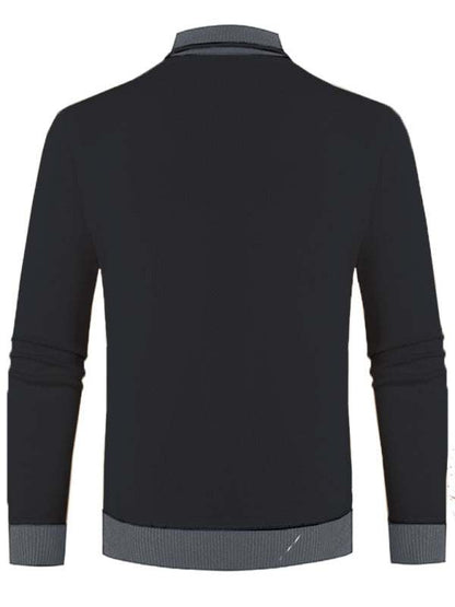 Sleek Velvet-Enhanced Men's Half Turtleneck Slim-Fit Sweater for Autumn-Winter