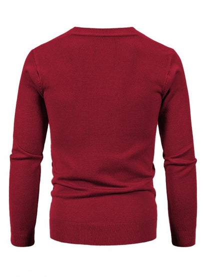Stylish Men's Solid Color V-Neck Cardigan Sweater for All Seasons - MENLL