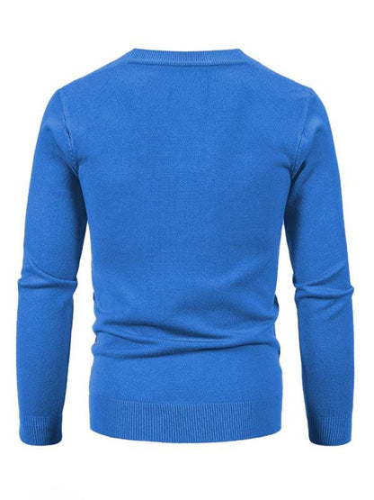 Stylish Men's Solid Color V-Neck Cardigan Sweater for All Seasons - MENLL
