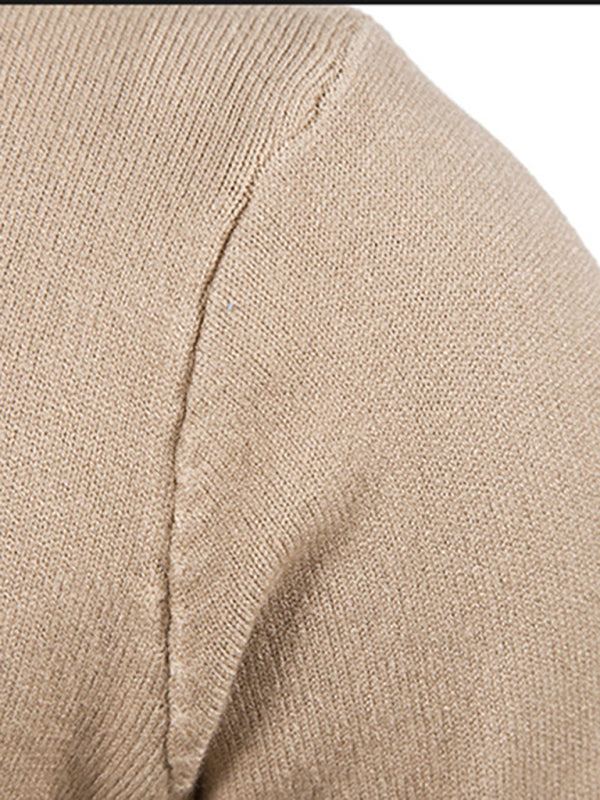 Stylish Men's Solid Color V-Neck Cardigan Sweater for All Seasons - MENLL