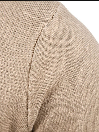 Stylish Men's Solid Color V-Neck Cardigan Sweater for All Seasons - MENLL
