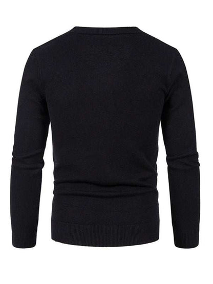 Stylish Men's Solid Color V-Neck Cardigan Sweater for All Seasons - MENLL