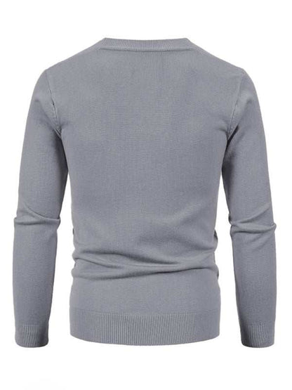 Stylish Men's Solid Color V-Neck Cardigan Sweater for All Seasons - MENLL