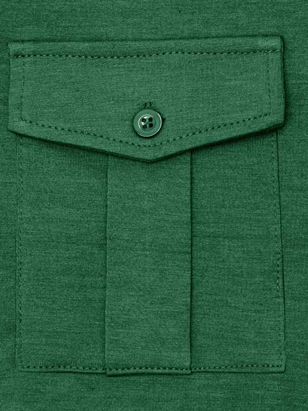 Chic Men's Solid Color Long Sleeve Polo Shirt with Welt Pocket - Perfect for Every Season! - MENLL
