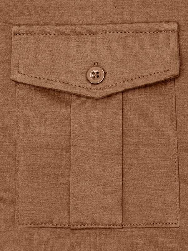 Chic Men's Solid Color Long Sleeve Polo Shirt with Welt Pocket - Perfect for Every Season! - MENLL