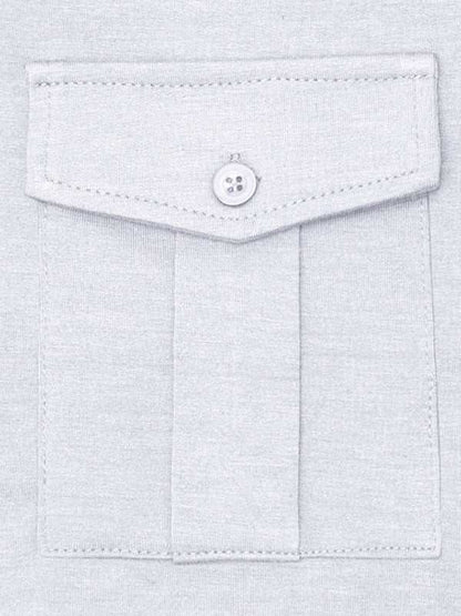 Chic Men's Solid Color Long Sleeve Polo Shirt with Welt Pocket - Perfect for Every Season! - MENLL