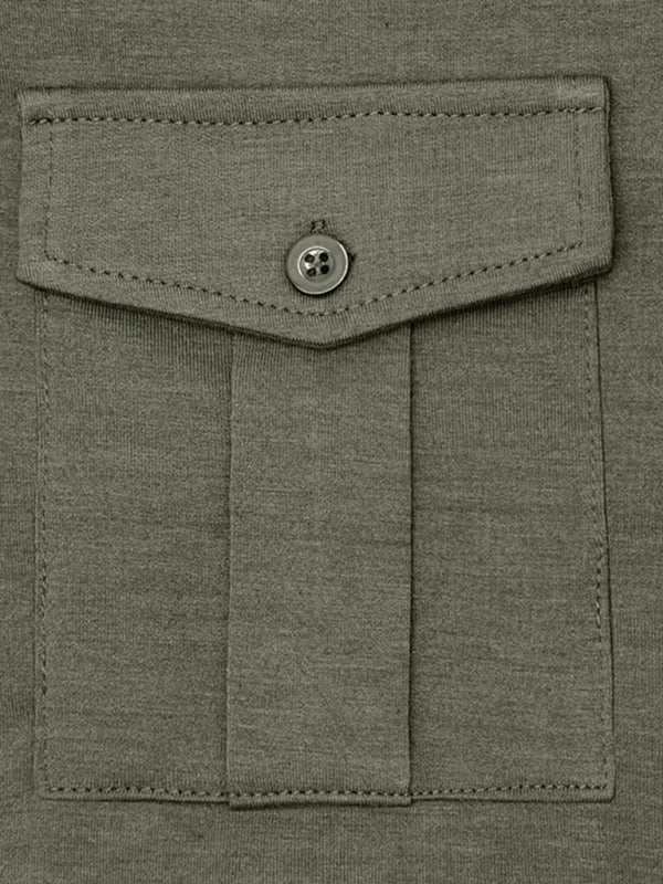 Chic Men's Solid Color Long Sleeve Polo Shirt with Welt Pocket - Perfect for Every Season! - MENLL