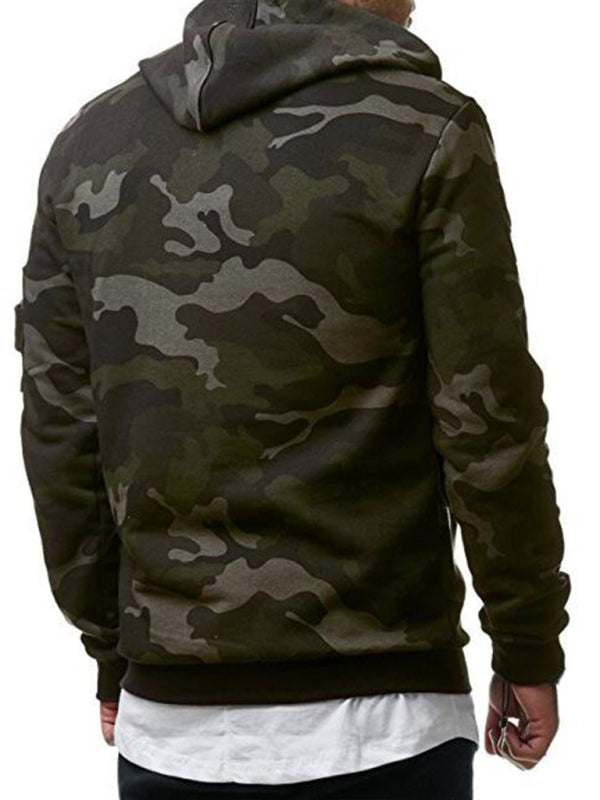 Stylish Men's Camouflage Long Sleeve Hoodie with Convenient Pockets - MENLL