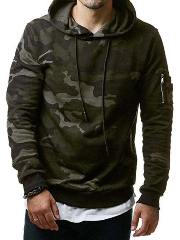 Stylish Men's Camouflage Long Sleeve Hoodie with Convenient Pockets - MENLL