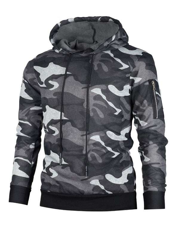 Stylish Men's Camouflage Long Sleeve Hoodie with Convenient Pockets - MENLL