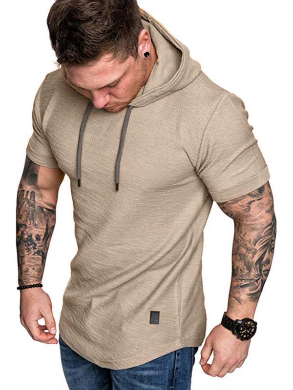 Men's Casual Hooded Short-Sleeve Sports T-Shirt - Lightweight & Comfortable Activewear - MENLL