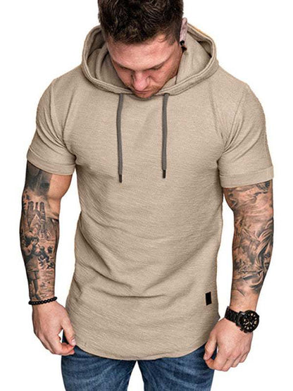 Men's Casual Hooded Short-Sleeve Sports T-Shirt - Lightweight & Comfortable Activewear - MENLL