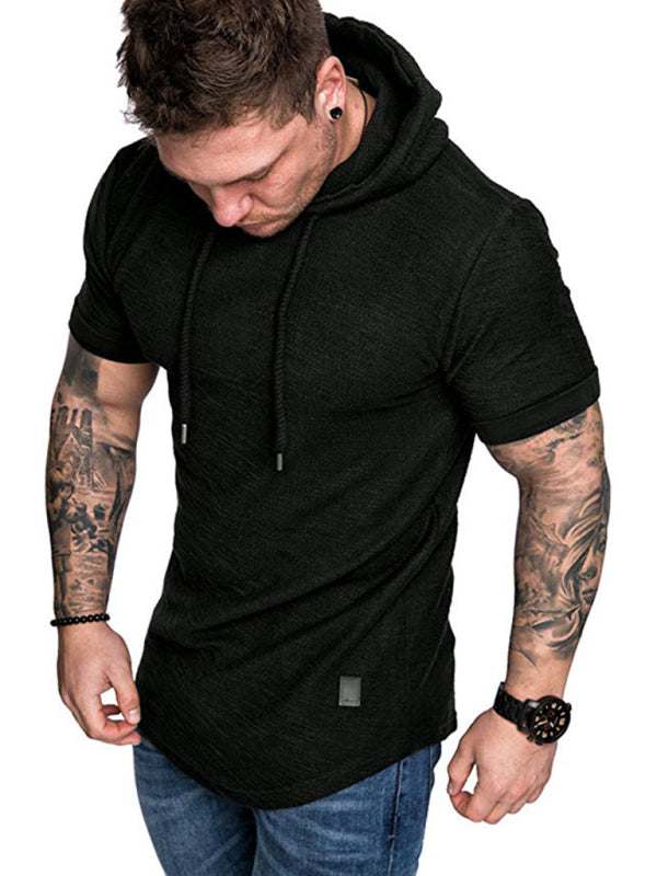 Men's Casual Hooded Short-Sleeve Sports T-Shirt - Lightweight & Comfortable Activewear - MENLL