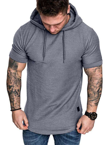 Men's Casual Hooded Short-Sleeve Sports T-Shirt - Lightweight & Comfortable Activewear - MENLL