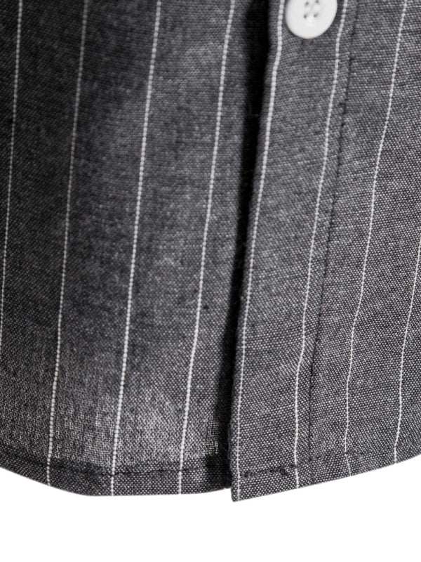Trendy Striped Short Sleeve Shirt for Men – Casual Comfort Meets Style! - MENLL