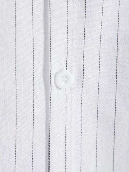 Trendy Striped Short Sleeve Shirt for Men – Casual Comfort Meets Style! - MENLL