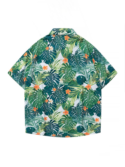 Tropical Paradise Men's Short Sleeve Hawaiian Vacation Shirt - MENLL