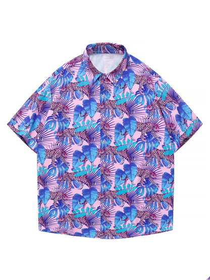 Tropical Paradise Men's Short Sleeve Hawaiian Vacation Shirt - MENLL