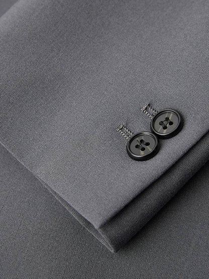 Men's Business Solid Polyester Suit - MENLL