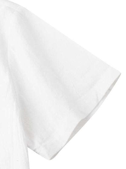 Men's Stylish Square Neck Linen Shirt - Casual Solid Color Half Sleeve Top for Effortless Elegance - MENLL