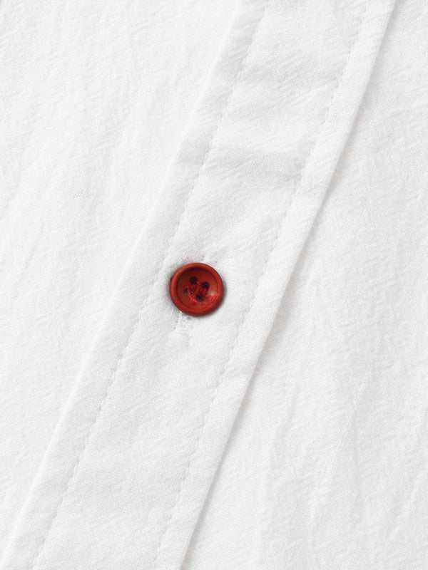 Men's Stylish Square Neck Linen Shirt - Casual Solid Color Half Sleeve Top for Effortless Elegance - MENLL